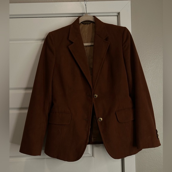 Vintage Jackets & Blazers - Vintage Amalgamated Workers of America Brown Blazer with Gold Buttons Size 6